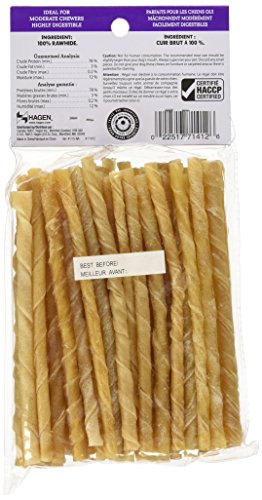 Dogit Hundesnack, Kaurollen für Hunde, gedreht, aus Rinderhaut, 12.5cm, 100er Pack