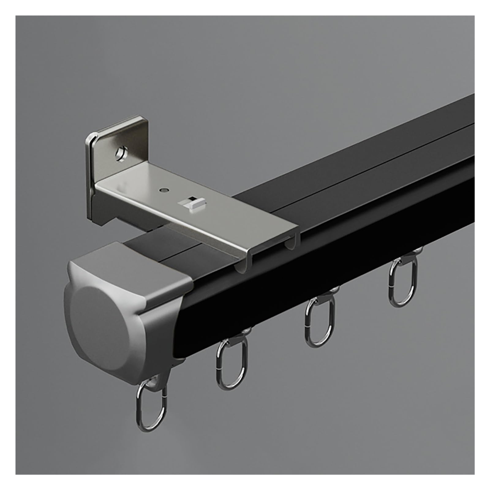 Support de tringle extra long de 4 à 10 m en aluminium robuste pour intérieur/extérieur - Pour traitement de fenêtre - Noir