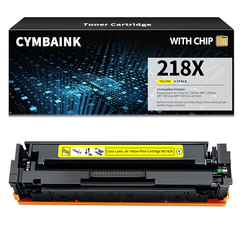 Image of with Chip 218A Toner Cartridge Replacement for HP 218A 218X Toner for Color Pro 3201dw; Color Pro MFP 3301cdw 3301fdw 3301sdw Printers (Yellow)