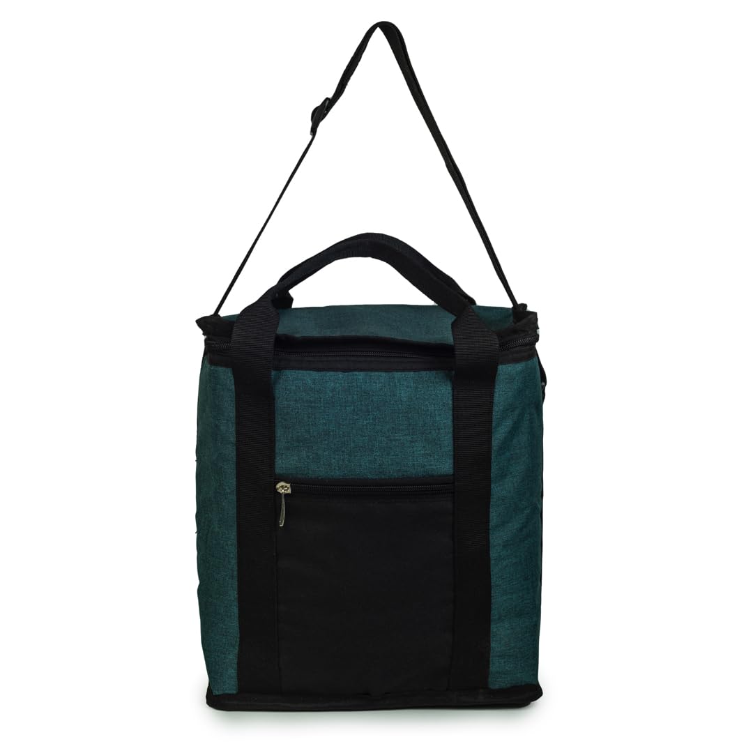 HOOM Everyday Use Large Size 13 Ltrs Insulated Lunch Bag/Tiffin Bag for Office, College, School, Travel, Picnic, Camping, Party, Etc., Green-picture-36