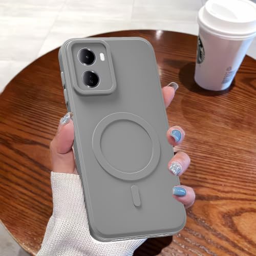 Image of Pikkme Back Cover for Redmi 15A 5G Soft Matte Silicone Mag-Safe Design (Mag-Safe Not Support) Camera Protection | Slim Fit Bumper Cover (Grey)