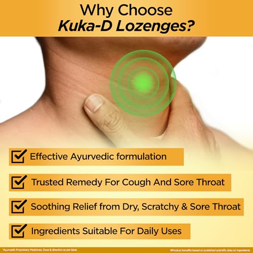 Image of Multani Kuka-D Cough Lozenges (8x6-Strip) | Lemon & Honey Drop | Quick Relief From Cough, Sore Throat & Throat Irritation | Ayurvedic Cough Relief Products (48 Lozenges)