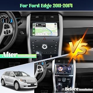 [2G+64G] Android Radio for Ford Edge 2011 2012 2013 2014 with Wireless Carplay Android Auto, 9" Touch Screen Car Radio Support GPS/WiFi/Bluetooth/26UI/Voice Control/SWC/Backup Camera