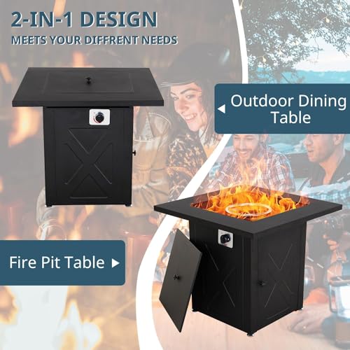 Yangming Propane Fire Pit Table, Outdoor Gas Fire Pits Clearance, 28