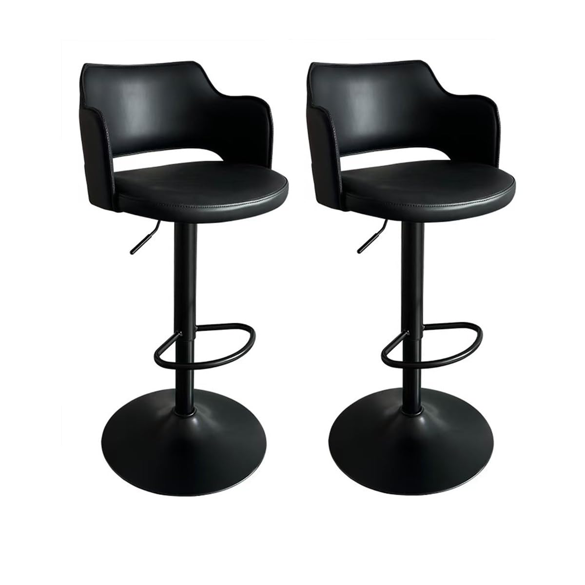 Chaise pivotante hauteur réglable 62-88 cm avec dossier haut ergonomique, lot de 2