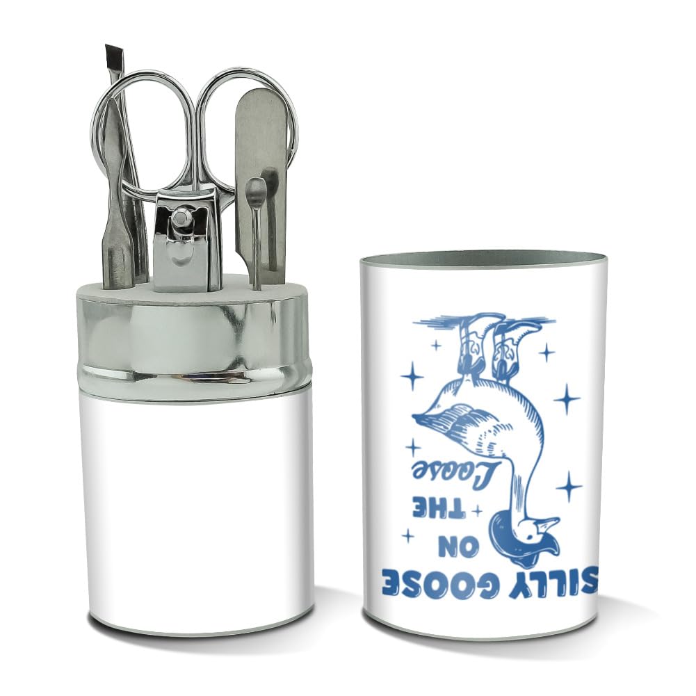 GRAPHICS & MORE Silly Goose on the Loose Stainless Steel Manicure Pedicure Grooming Beauty Care Travel Kit