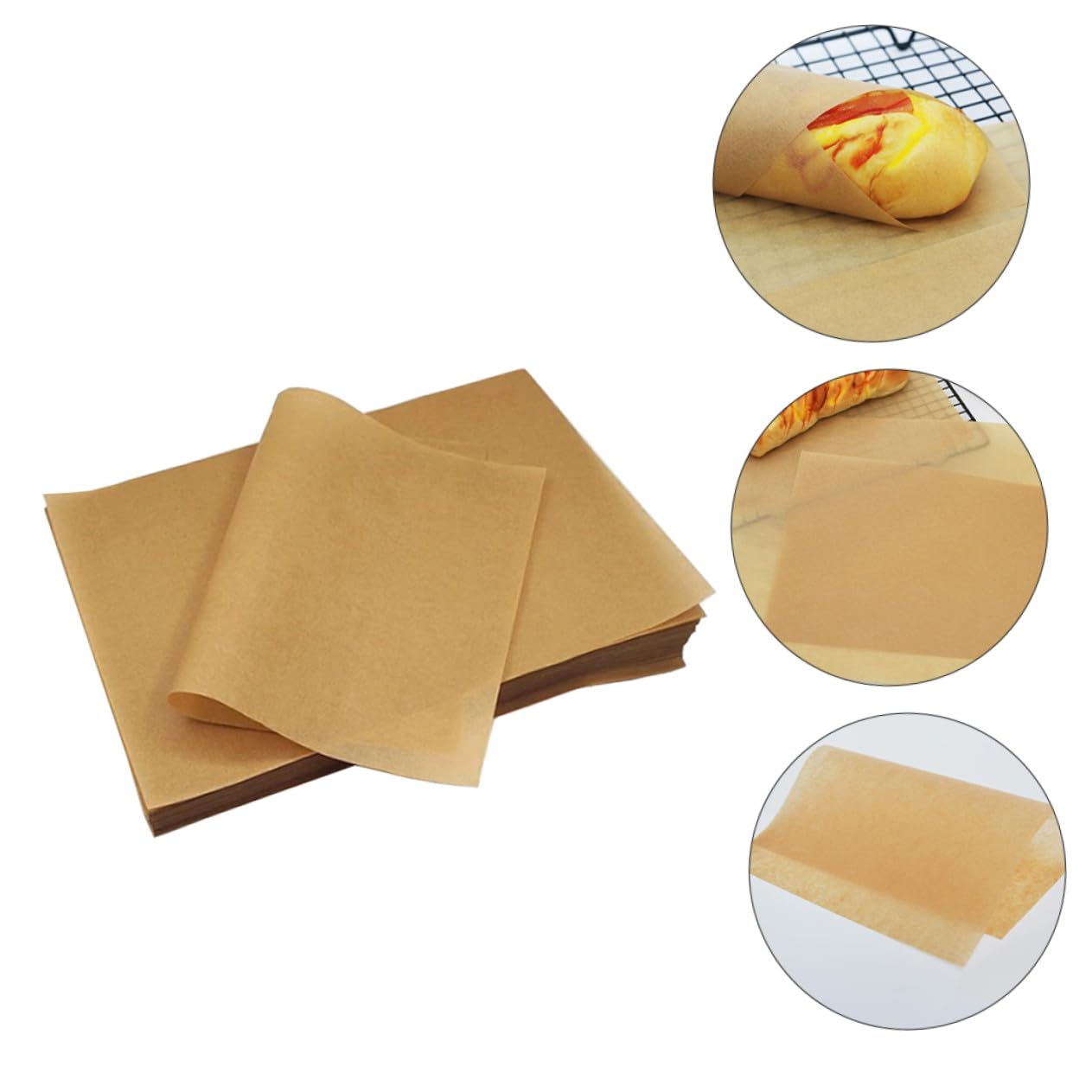POPETPOP 100pièces Papier Sulfurisé Antiadhésif Prédécoupées Pour Cuisson Résistant à Hautes Températures Jusqu Pour Viennoiseries Et Gâteaux