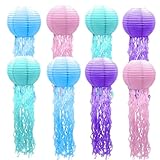 8 Stück Quallen Papierlaternen Papierlaterne Laterne Deko für Geburtstag Partydekorationen Meerjungfrau Geburtstag Deko Ozean Thema Party (Mehrfarbig)