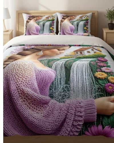 Image of 7D Flat Bedsheet 400TC Sheet Set, Kids Design bedsheet, Floral Design, Decorative Bedding with Daisy Pattern, Kids Room Decor, 90X100 Inch (Girl)