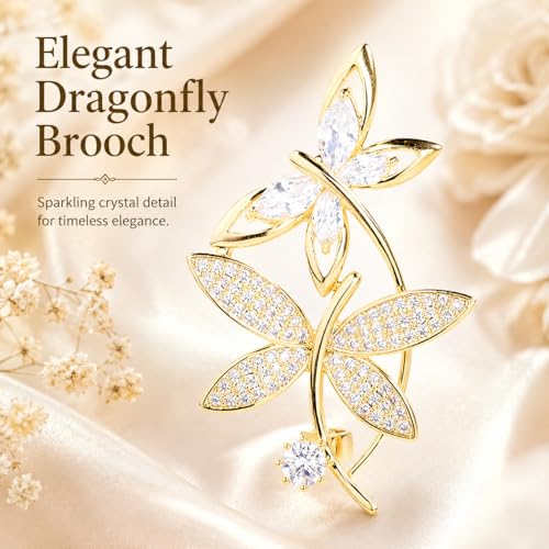 Image of 18K Gold-Plated Animal Brooch for Women Zirconia Pin Birthday Holiday Gift for Girlfriend Mother Wife