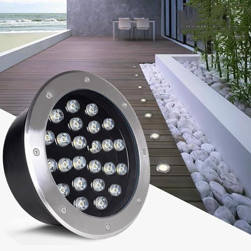 THEGA Spot Encastré Extérieur - Éclairage Paysager LED, IP67 Étanche Lampe Jardin Enterré, 220V en Acier Inoxydable Projecteur De Chemin Intégré, Spot...