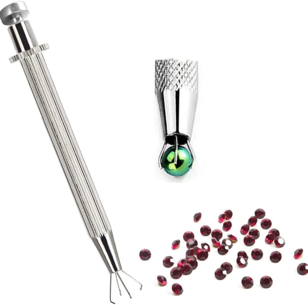 S.I. Diamond Holder Picker Grabber 4 Prong Holder Pick-up Tool Tweezer for Diamond Stone & Gems