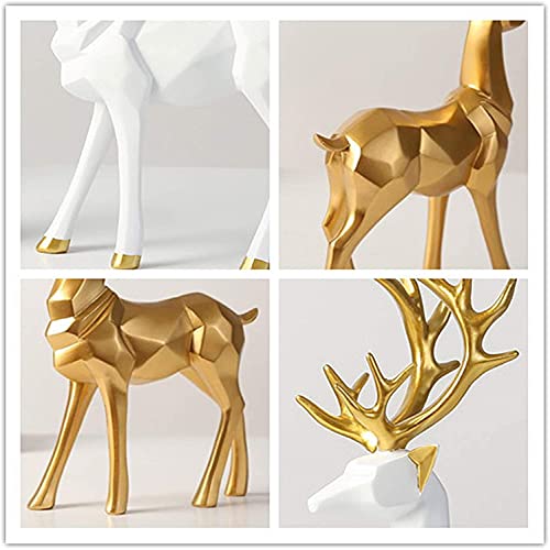 Estatuas de Reno Origami Nordic de Resina, Par miniatura 4