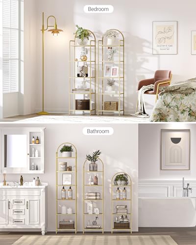 Hzuaneri BC05001G Bookcase Bookshelf, Tempered Glass Bookshelves thumb #3