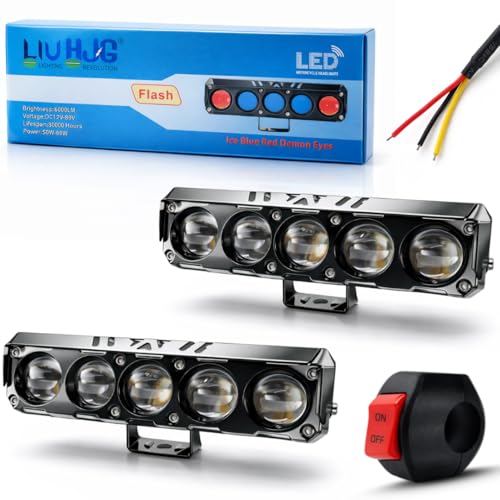 LIU HJG 120W 5 LED Fog Light with Red Devil Eye DRL, Pack of 2 - Image 2