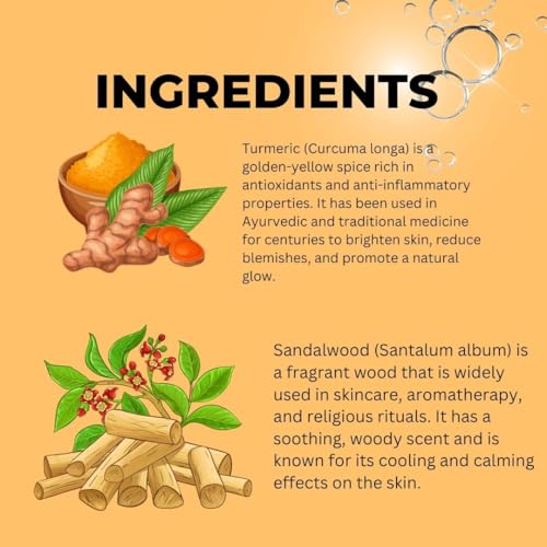 Image of Khadi Turmeric & Sandalwood Body Wash Gel 300 ml | Brightening & Antibacterial | For Redness & Irritation | Hydrates & Refreshes | Body Wash Shower Gel For Women & Men | All Skin Types