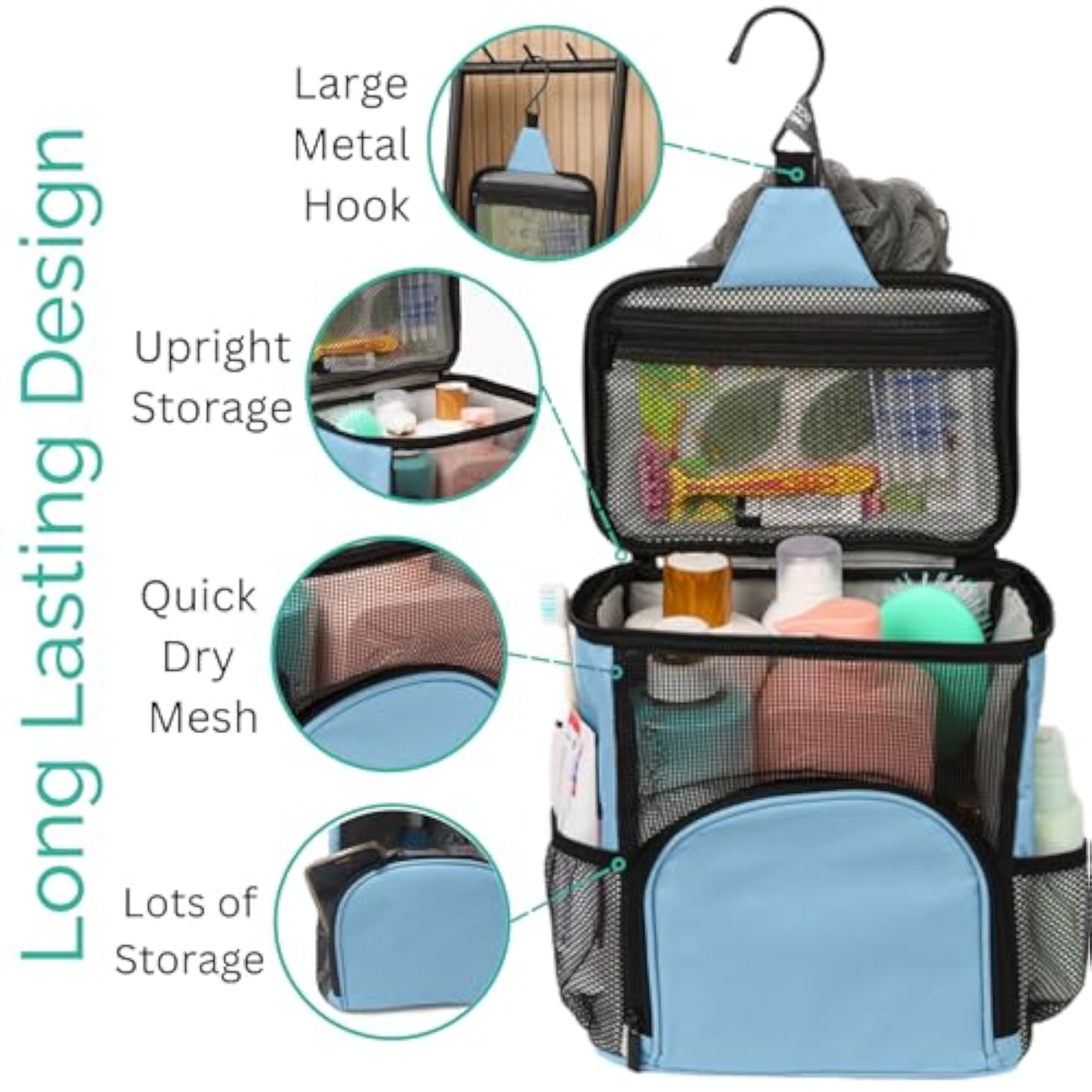 Large Portable Shower Caddy, Waterproof and Quick Dry