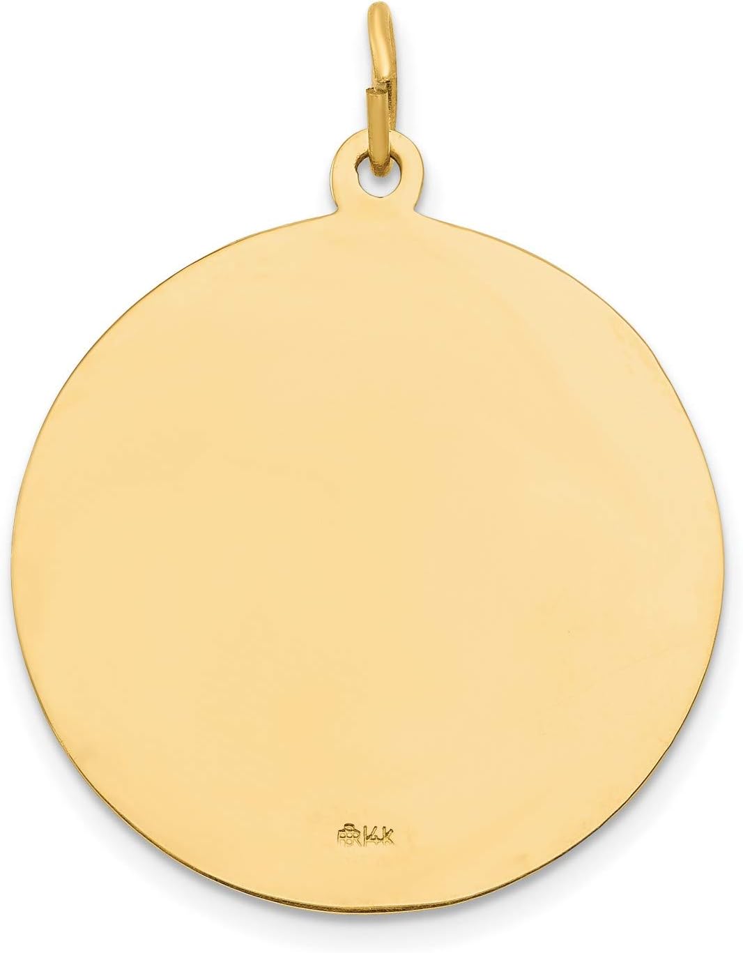 14k Yellow Gold Sacred Heart Jesus Pendant with Mercy Inscription, Catholic Religious Medallion for Prayer, Christian Necklace, Solid Gold Devotional Jewelry for Men or Women, Faith Medal 25mm - Image 4