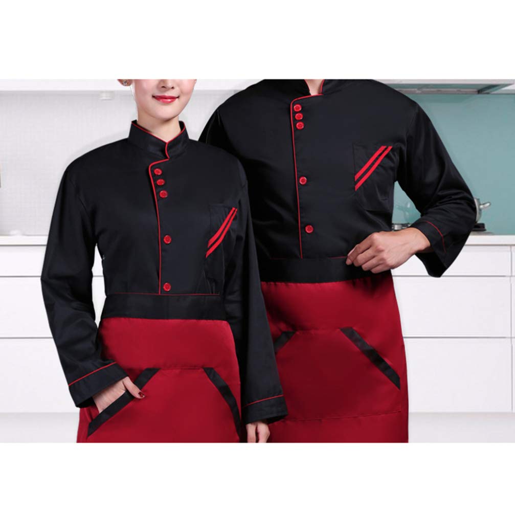 Cabilock Long Sleeve Chef Clothes Women Men Chef Coats Cotton Chef Jacket Personalized Chef Clothing For Restaurant Hotel Black