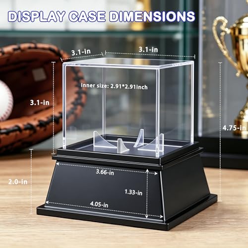 Image of KKU Acrylic Baseball Display Case, Dustproof UV Protected Baseball Case, Transparent Baseball Holder Display Case for Signed Balls Memorabilia