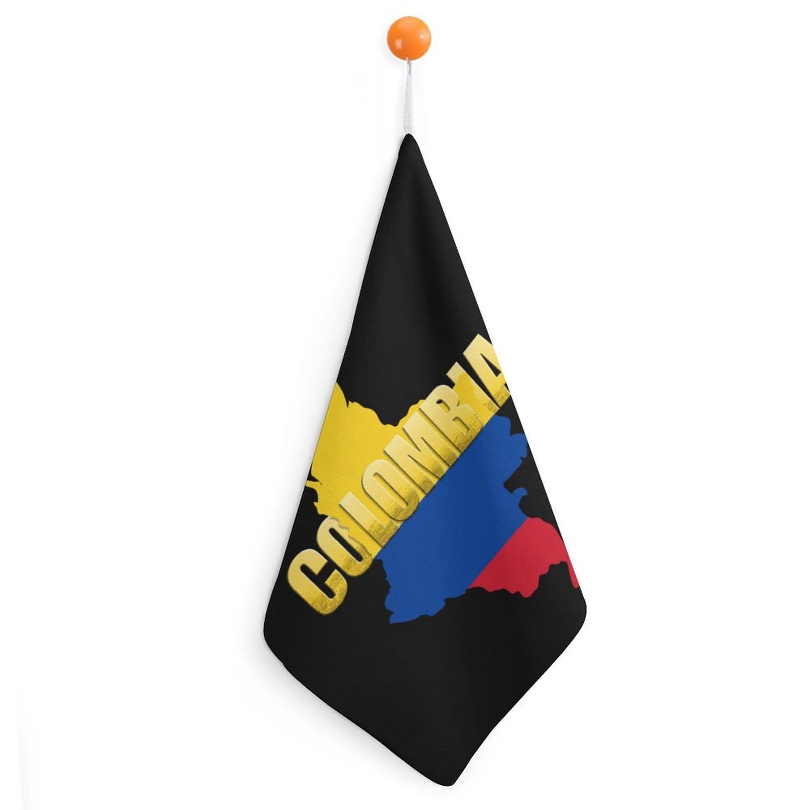 CGSBNGHA Colombia Flag Map Hand Towel Hanging Face Towels Cleaning Cloths Handkerchief for Bathroom Kitchen