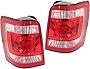 Evan-Fischer Tail Light Lens and Housing Compatible with 2008-2012 Ford Escape Halogen Clear & Red Lens Set of 2 Passenger and Driver Side
