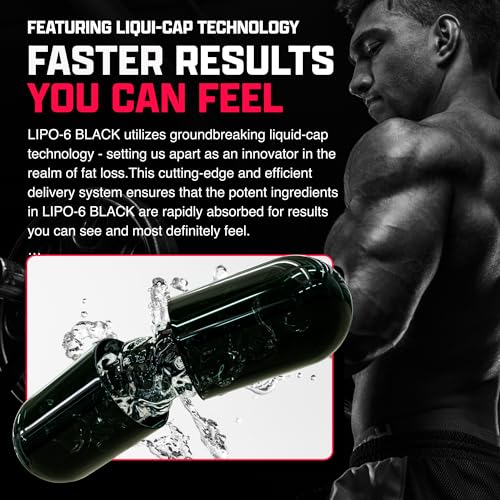 Nutrex Lipo-6 Black Max Strength Fat Burner - Fast Acting Energy, Weight Loss Diet Pills – Appetite Suppressant, Metabolism Booster - 120 Capsules - Image 3