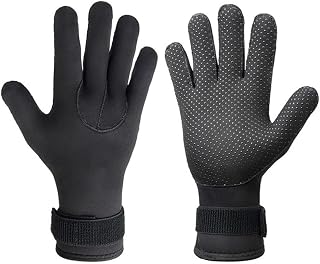 Guantes de neopreno de 5 mm, térmicos, antideslizantes y ajustables, para buceo, surf, natación, trazado de ríos