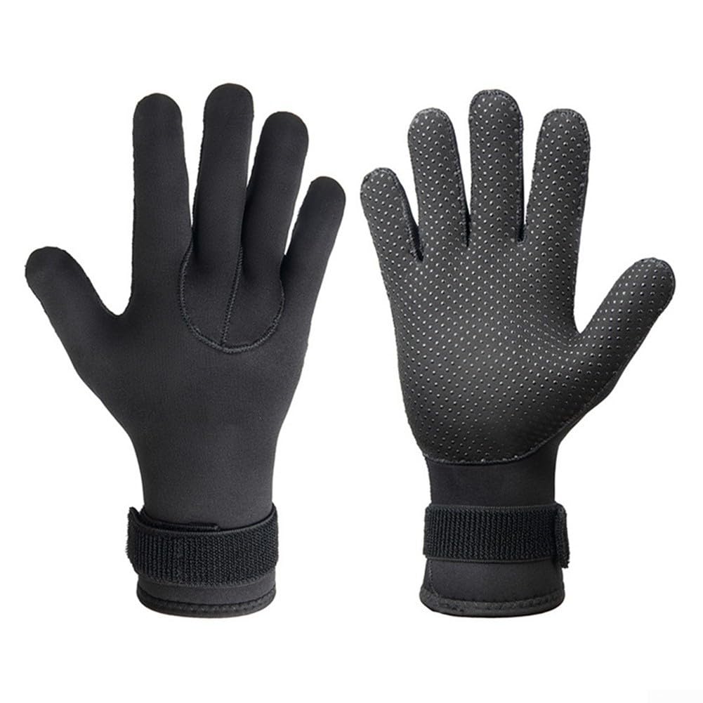 Guanto da muta da 5 mm, in neoprene, termico, antiscivolo e regolabile, per immersioni, surf, nuoto, tracciamento del fiume