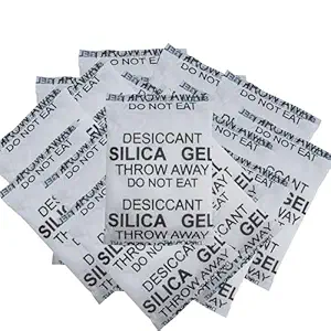 Elysian Silica Gel Pouch 5 gram Pouch White/Desiccant/Moisture Absorbent (5Gram X 50Pcs aprox = 250 Gram) Moisture Absorber for Room, Wardrobe, Camera and Lenses to Avoid Moisture and Fungus