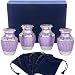 Eternal Peace Lavender Small Keepsake Urns For Human Ashes - Set of 4 - This Timeless and Beautiful Urn is Perfect to Honor Your Loved One - Warm and Comforting Urn for your Cherished Remains - with V