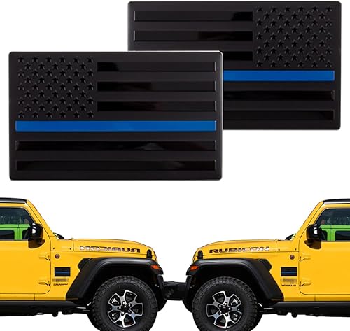 Miniatura 6 de XMUINT - Emblema de metal de la bandera estadounidense, paquete de 2 calcomanías patrióticas militares de 5 pulgadas, parachoques de aleación,