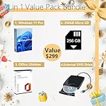 HP Student Business Laptop Computer - w/Microsoft Office Lifetime & Free CD/DVD Drive • 16GB RAM • 128GB eMMC & 256GB Extend Micro SD • Intel 4-Core Processor • HD Display • Win11 Pro(Silver) - Image 2