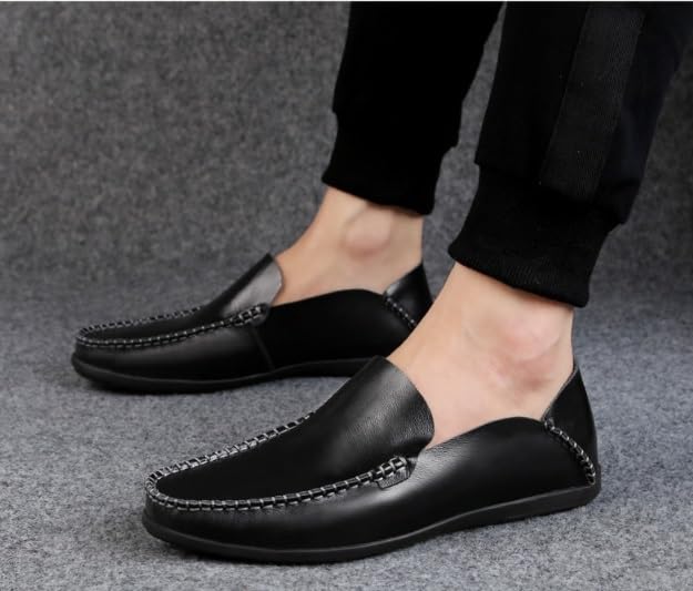 Men's Loafers, Business Formal Moccasin Leather Shoes, Light and take Off, Suitable for Daily Walking, Driving, etc2