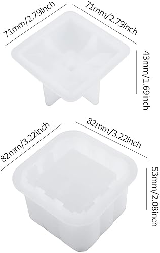Miniatura 7 de DIYBravo Caja de cubo facetada molde de resina con tapa, caja de baratijas, molde de joyería de caramelo, soporte para bolígrafo, molde epoxi para