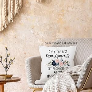 Only the best grandparents get promoted to great grandparents gifts throw pillow cover 18×18 great grandparents baby pregnancy announcement birthday pillow case pillowcase  urban country home decor