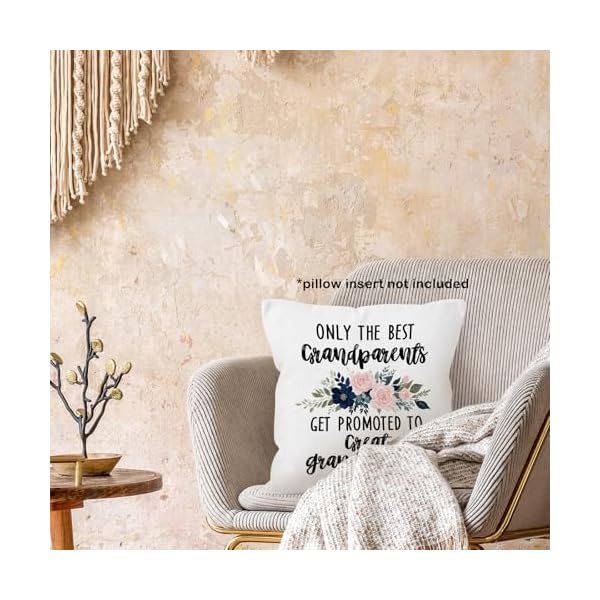 Only the best grandparents get promoted to great grandparents gifts throw pillow cover 18×18 great grandparents baby pregnancy announcement birthday pillow case pillowcase  urban country home decor