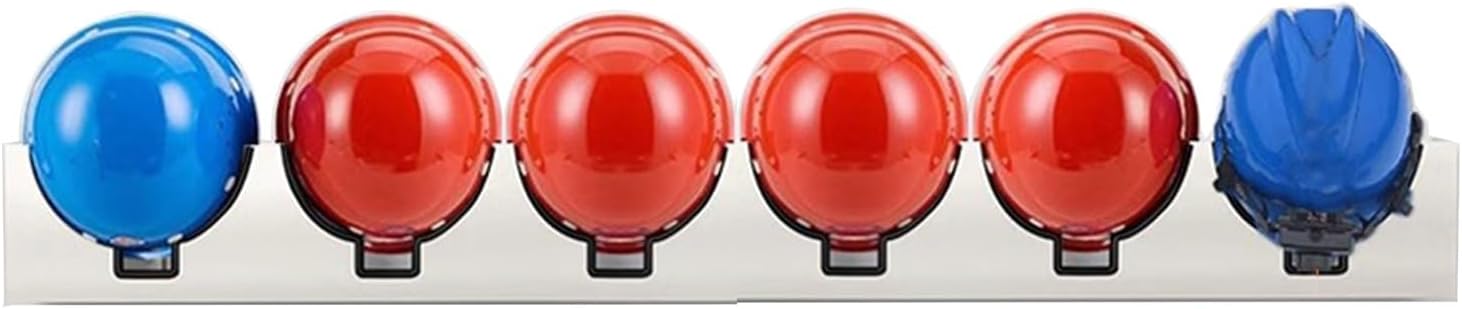 Hard Hat Placement Hangers for Safety Helmet, Wall-Mounted Hats Organizer Holder for Drilled Mounting Option, Workshop 2 3 4 5 6 Helmets Display Stand,4 grids -100cm/39.4in