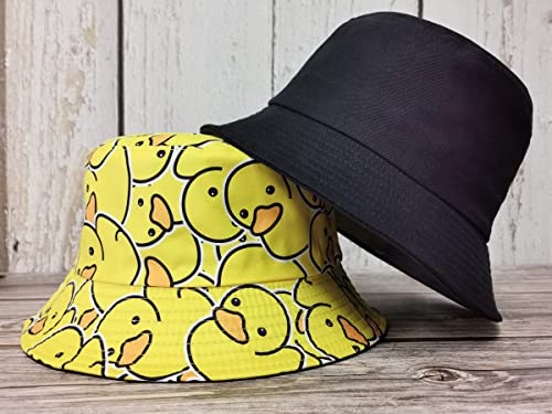Yellow Duck Bucket Hat For Men Women Teen Girl, Packable Reversible Printed Sun Hats, Fisherman Outdoor Summer Travel Beach Caps #TOP2