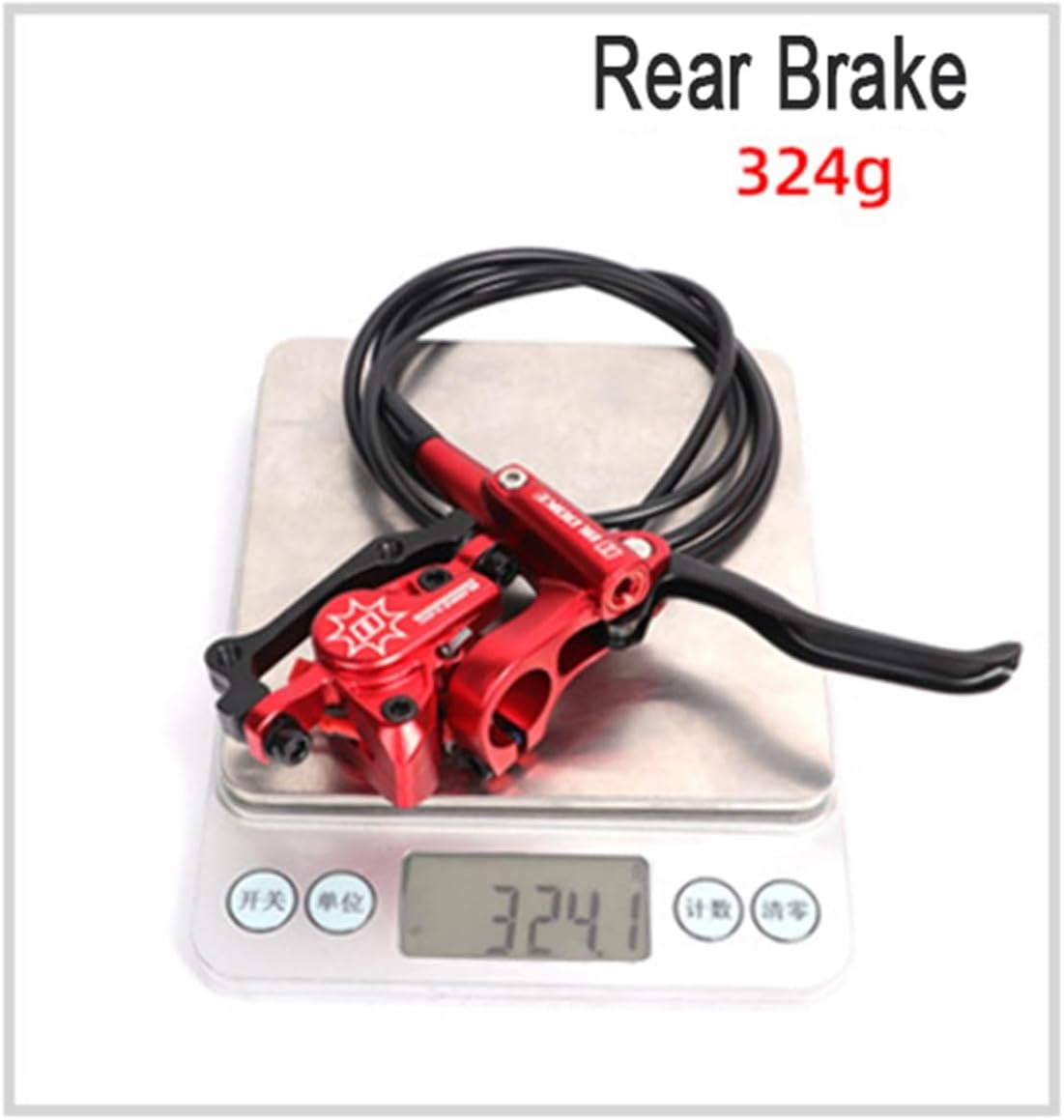 FukkeR Mountain Bikes Hydraulic Disc Brake Set Right Rear 1400mm for BMX XC E-Bikes Mountain Bikes Disc Brakes Aluminum Alloy with Caliper PM/is Adapter Fit160mm Rotors