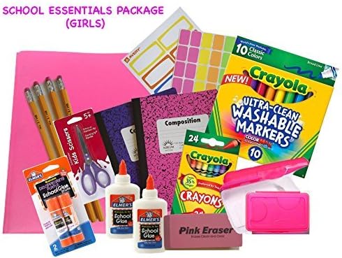 Mega School Supplies Essentials Bundle Package (Girls version) Kindergarten to Elementary
