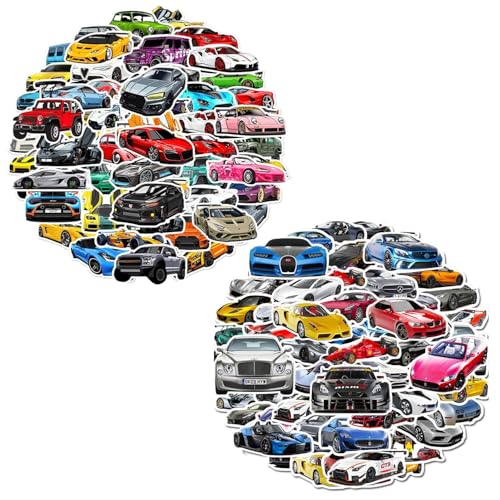 GTYHH 100 Autocollants De Voiture De Sport, Autocollants De Graffiti De Voiture, Autocollants Imperméables, Autocollants De Personnalité Créative, Autocollants De...