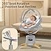 Baby Swings for Infants with 9 Modes & 8 Speeds, Electric 3D-Motion Baby Swings with APP Control, 6 Preset Lullabies, 360° Rotating Seat and Remote Control & BT Enabled, 5 Point Harness (Up to 25lbs)