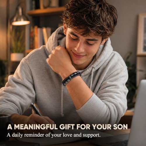 To My Son Bracelet from Mom Dad, Double-Row Braided Leather Bracelet - image 3
