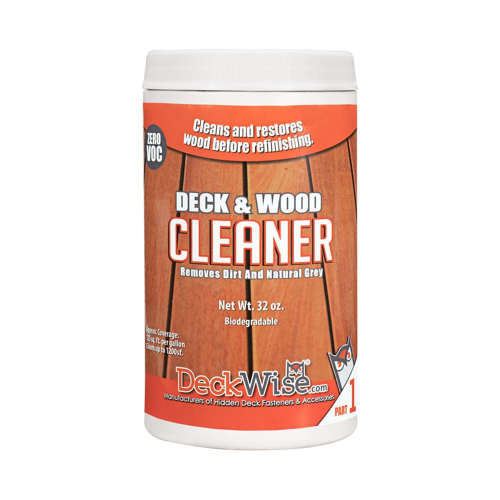 DeckWise Deck & Wood Cleaner Part-1 for Hardwood and Thermal Wood Decking including Hardwood Siding Cleans 1200 Sq. Ft. of Wood (32 oz.)