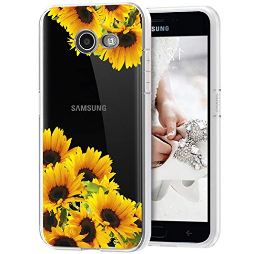Tothedu Phone Case For Galaxy J7 2017/J7 Prime/J7 Sky Pro/J7 Halo/J7 V/J7 Perx/Galaxy Halo Case, Clear Slim Shockproof Soft Tpu Back Phone Protective Cover Cases For Samsung Galaxy J7 2017 (Sunflower) #TOP1