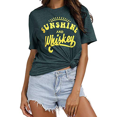 Jorlyen Women Funny Running Shirts with Sayings Casual Holiday Beach Tops Tees Sunshine