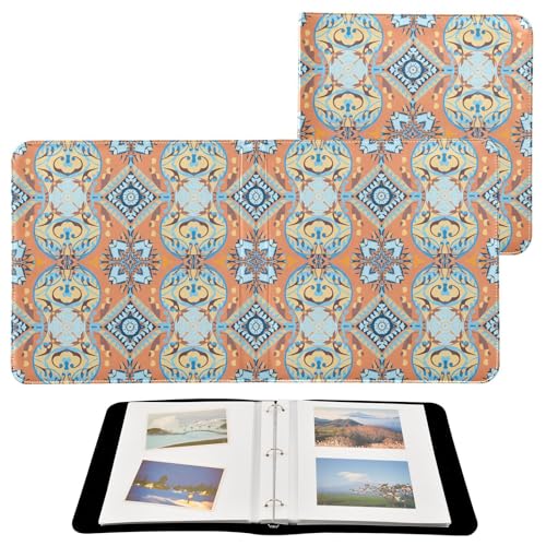 JUMBEAR Grande album fotografico autoadesivo con 20 pagine, album fai da te, per matrimoni, famiglia, vacanze, bambini, stile messicano, motivo lavorato a maglia