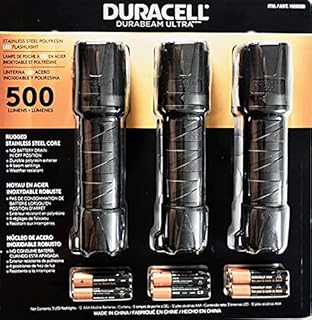 Duracell Ultra 550 Lumens Aluminum Flashlight 12 AAA Batteries Included (3 Pack)