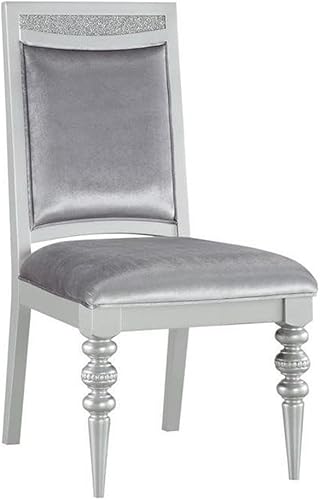 Acme Maverick - Silla auxiliar tapizada de tela en color gris platino, juego de 2
